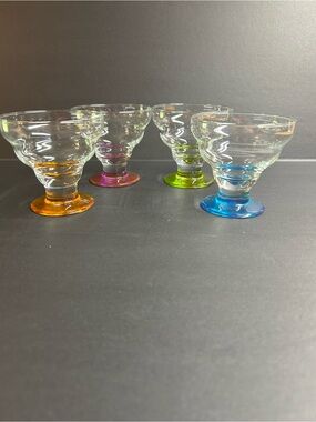 Multicolor Stem Dessert/Sundae Bowls — Set of 4